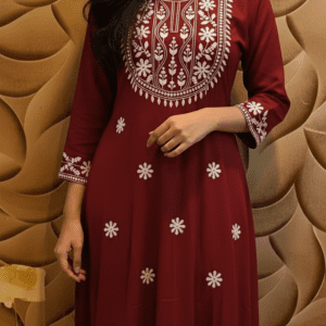 Straight Embroidered Kurta For Women