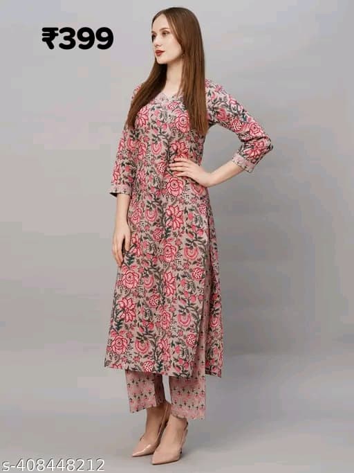WhatsApp Image 2025-12-28 at 10.33.46 AM New Trendy Kurta Sets Cotton Slub Three-Quarter Sleeves - Image 2