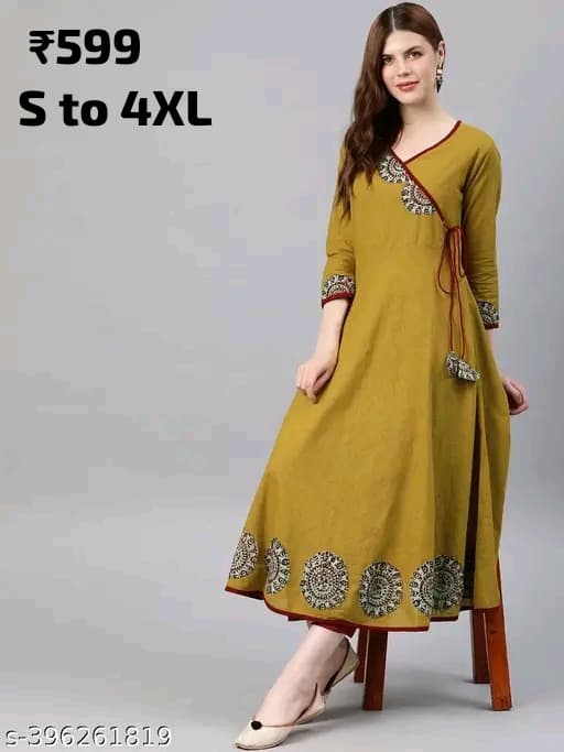 WhatsApp Image 2025-12-28 at 7.55.47 PM Gallery Women's Kurtis & Kurtas Cotton Blend Sleeve Length: Three-Solid Sizes: XS S M L XL XXL XXXL 4XL 5XL 6XL 7XL 8XL