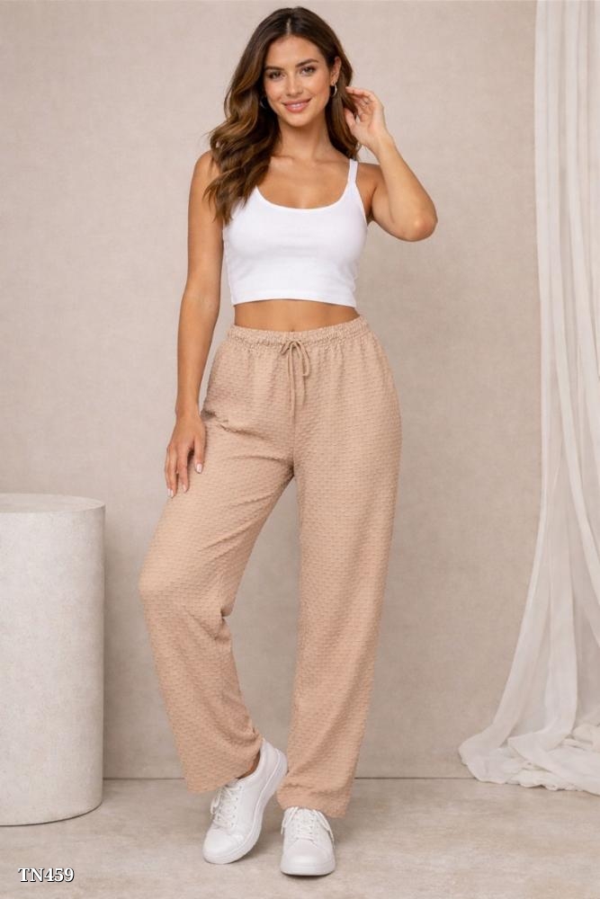 TN459_26573108_d_1775650935902 Textured Lycra Lounge Bottom with Drawstring Waist