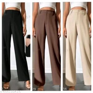 Trendy Fashionable Women's Lycra Trousers – Pack of 3
