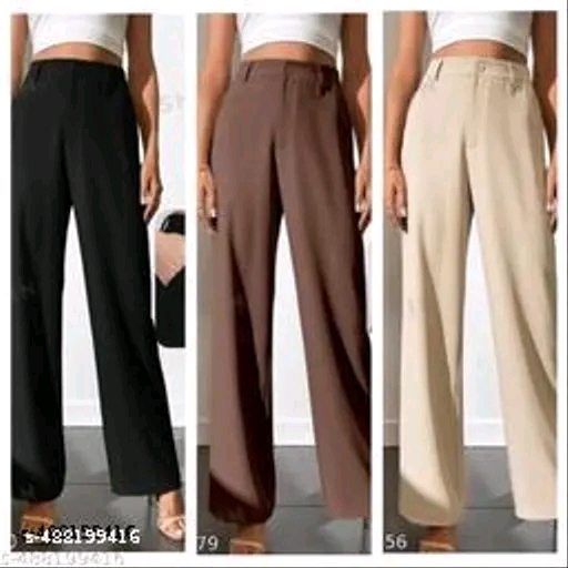 classic pant white Trendy Fashionable Women's Lycra Trousers – Pack of 3