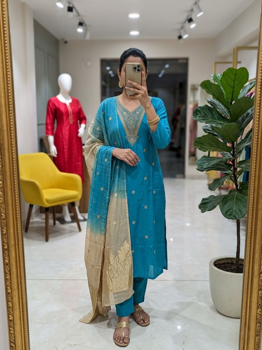 beautifully crafted kurti set, beautifully crafted kurti set,