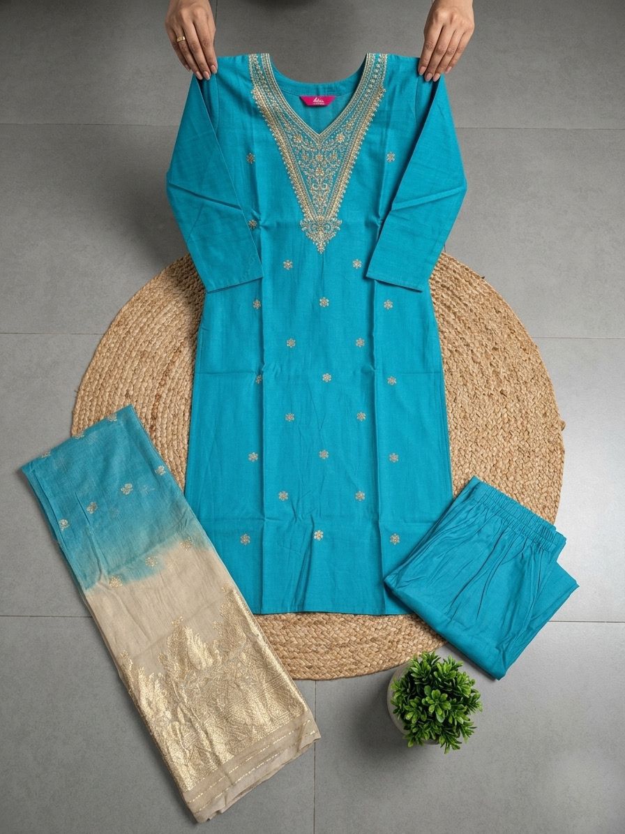 beautifully crafted kurti set, beautifully crafted kurti set,