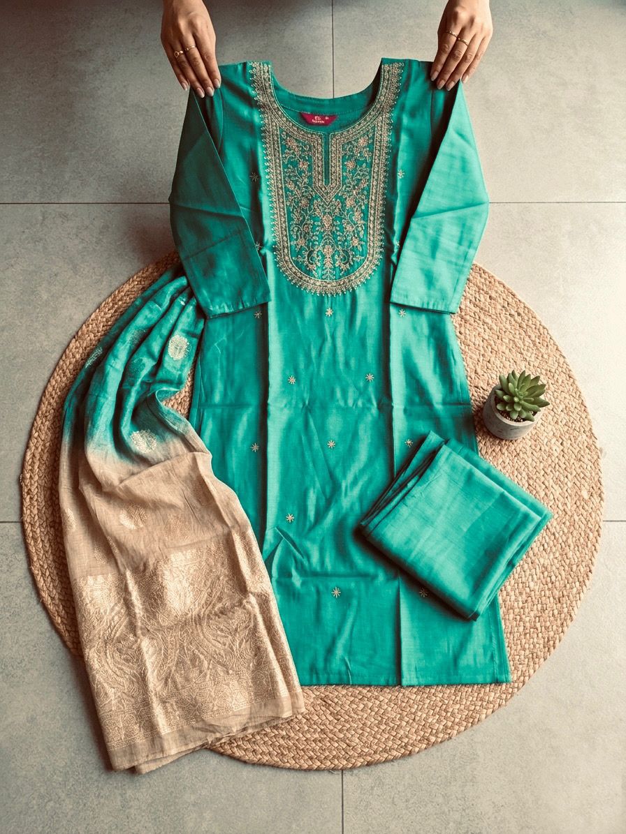 beautifully crafted kurti set, beautifully crafted kurti set,