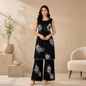 women's premium cotton kurta pant co ord set | mirror work | casual & festive wear