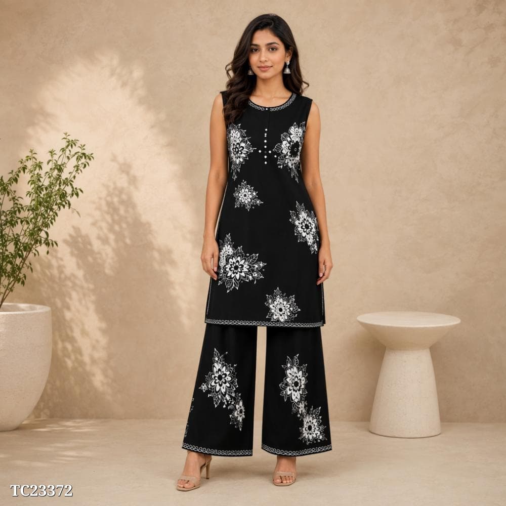 women's premium cotton kurta pant co ord set | mirror work | casual & festive wear women's premium cotton kurta pant co ord set | mirror work | casual & festive wear
