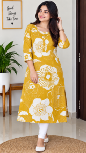 Floral Printed Rayon Cotton Top