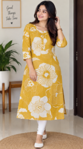 Floral Printed Rayon Cotton Top